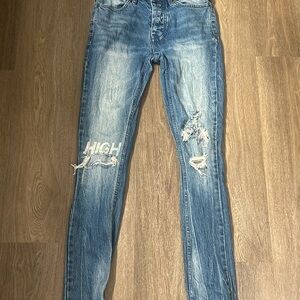 Ksubi Men's Light Blue Distressed Skinny Jeans